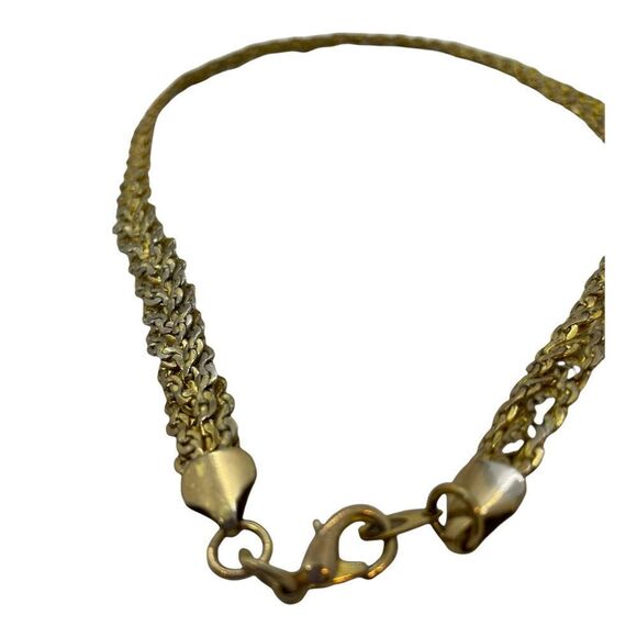 Chunky Gold Chain Braided Necklace 20 inches Vintage Mob Wife Gold Necklace - Picture 8 of 15